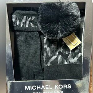 Michael Kors Black Gloves and Scarf SetNWT IN BOX